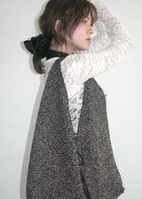 Matt Velvet Scrunchie_One Point_Large_Black