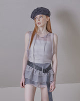 glitter sheer unbalance layered op