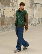 MIX LEATHER COLORING WORK JACKET