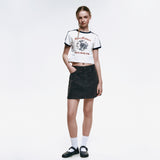 サンフラワークロップリンガーTシャツ_ホワイト