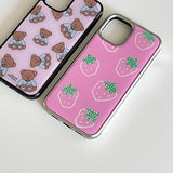 I Like Strawberries Pink Epoxy Silver Bumper