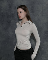 Metal Triclipse Polo Long Sleeve Beige