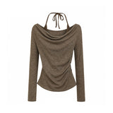 Seraphine Halter Drape Shirring Top