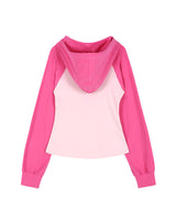 Asymmetric Ruched Hoodie (PINK)