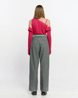 Detachable Sleeve One Shoulder Top _ PINK