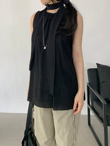 Romits Sleeveless Blouse Tie Set