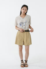 ギャラクシーVネックTシャツ_ライトベージュ