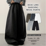 [short, basic, long choice*] high banding side incision コットンワイドパンツ