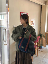 [unisex] コートレウーレンハーフボンバーパディングジャンパー