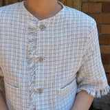 3 TAP Check Tweed Short Sleeve Jacket (2color)