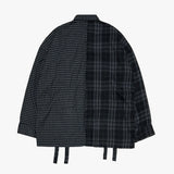 ダブルチェックディコンストラクトシャツ_ブラック