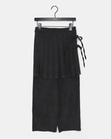 Scheme Corduroy Pleated Layered Wrap Skort Pants