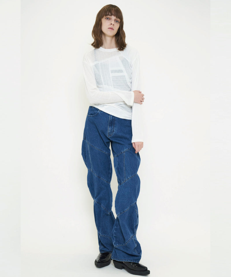 SPIRAL DENIM PANTS