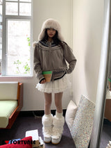 Jacquard Isle Hooded Knitwear Zip-Up Cardigan