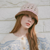 Shell Crochet Hat (Pink & Brown)