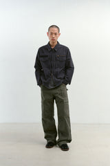 ビンテージウォッシュド5ポケットワークジャケット (Washed Navy)