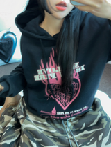 ラビンインファイア フーディーTシャツ🖤🩷2カラー