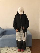 wide black denim pants (1color)