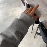Urban Monton Embroidery Double Middle Finger Happo Over Sweatshirt
