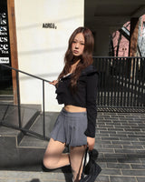 Pleated wrap skirt pants
