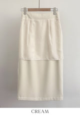 Billy Slit H-Line Long Skirt (Belt Set)