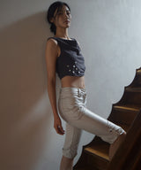 Coated Faux Leather Capri Pants