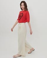 HEART PRINT T-SHIRT [RED]