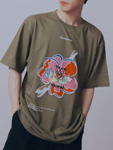 "See You in Paris" フラワーTシャツ(Olive Green)