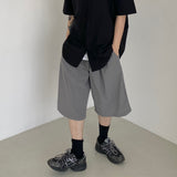 Two tuck wide banding half pants 2C