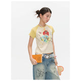 BETWEENAND x sunonebird ラグランスリーブツートーンTシャツ