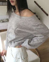 Riven Cubic One Off-Shoulder Sweatshirt