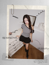 Edge Unbalanced Shoulder Stripe Short Sleeve T-Shirt