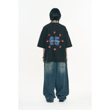 Washed Crack Star Short Sleeve - Black