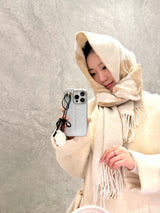 White Rose Ribbon Keyring / TREEFORFIVE345