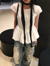 Has Balloon Puff Blouse (3c)