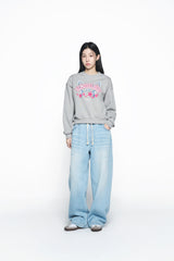 25SS DESTROYED DENIM BANDING PANTS LIGHT BLUE