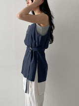 Linen Henkel Belted Bustier