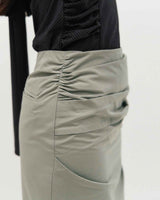 Draped Long Skirt _ BLACK