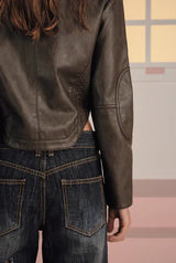 Bella leather jacket - brown 