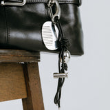 LEATHER COMB LAYERED KEYRING / BLACK