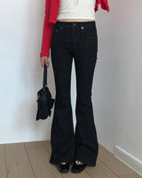 Clan Stripe Spandex Bootcut Denim Pants