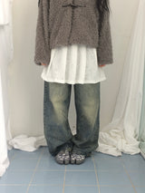 line and pleated dress