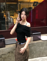 string low-rise cargo pants