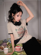 プリンティド半袖Tシャツ