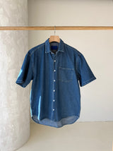 Parallel denim short sleeve shirt