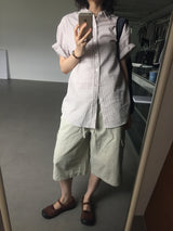 テリーヌシアーサッカーチェックシャツ (3color)