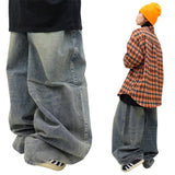 Vintage Washed Denim Balloon Pants