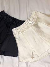 1194. Banding point satin pleats mini sk (2color)