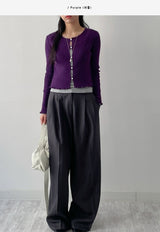 Ella Ribbed Frill Knit Cardigan