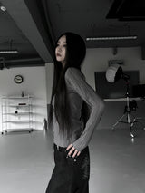 minimal pleated long sleeve T (3color)
